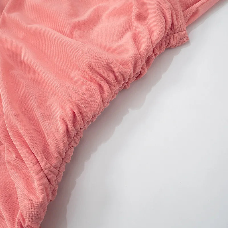 Elegant Dresses - Sexy Sleeveless Hollow Out Pleated Patchwork Maxi Dress For Women High Waist Off-shoulder Slim Club Party Long Dress