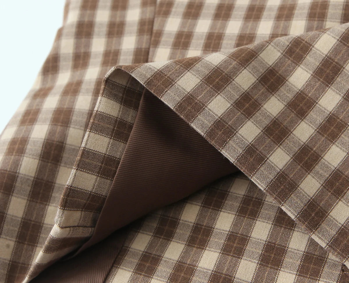 Skirts set - TRAFZA Women 2 Piece Set Elegant Plaid O-Neck Single Breasted Pocket Decorate Vest Top+Chic Zipper Pleated Slim Mini Culottes