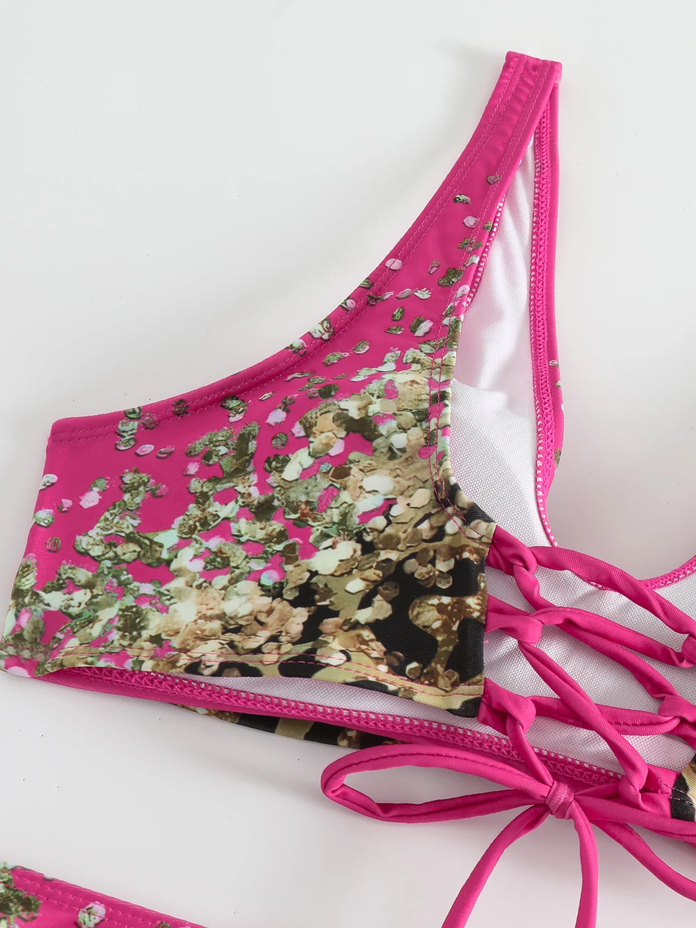 Swimwear - 2024 Drawstring V Neck High Waist Bikini Women Printed Swimwear Female Swimsuit Bathers Bathing Swimming Suit Beachwear Summer