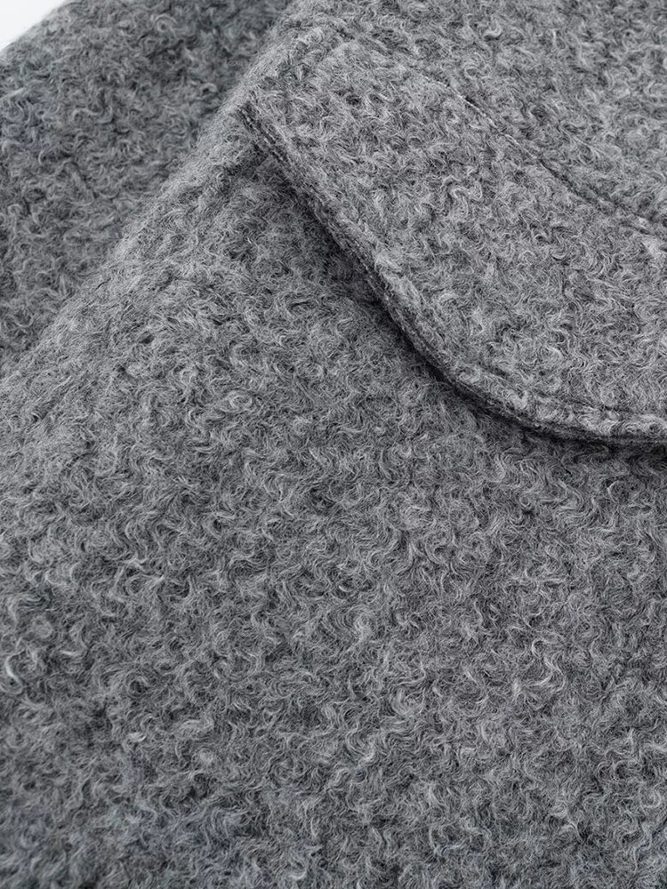 - 2024 Autumn Women's Cropped Jacket OuterwearLong Sleeve With Pocket Zipper Faux Fur Coat Fashion Women's Clothing