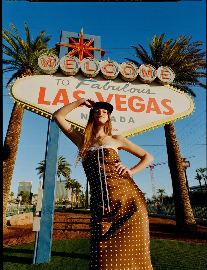 Strapless Dresses - Lace Strapless Backless Sexy Midi Dress For Women Fashion Off-shoulder Sleeveless Bodycon Polka Dot Dress Elegant