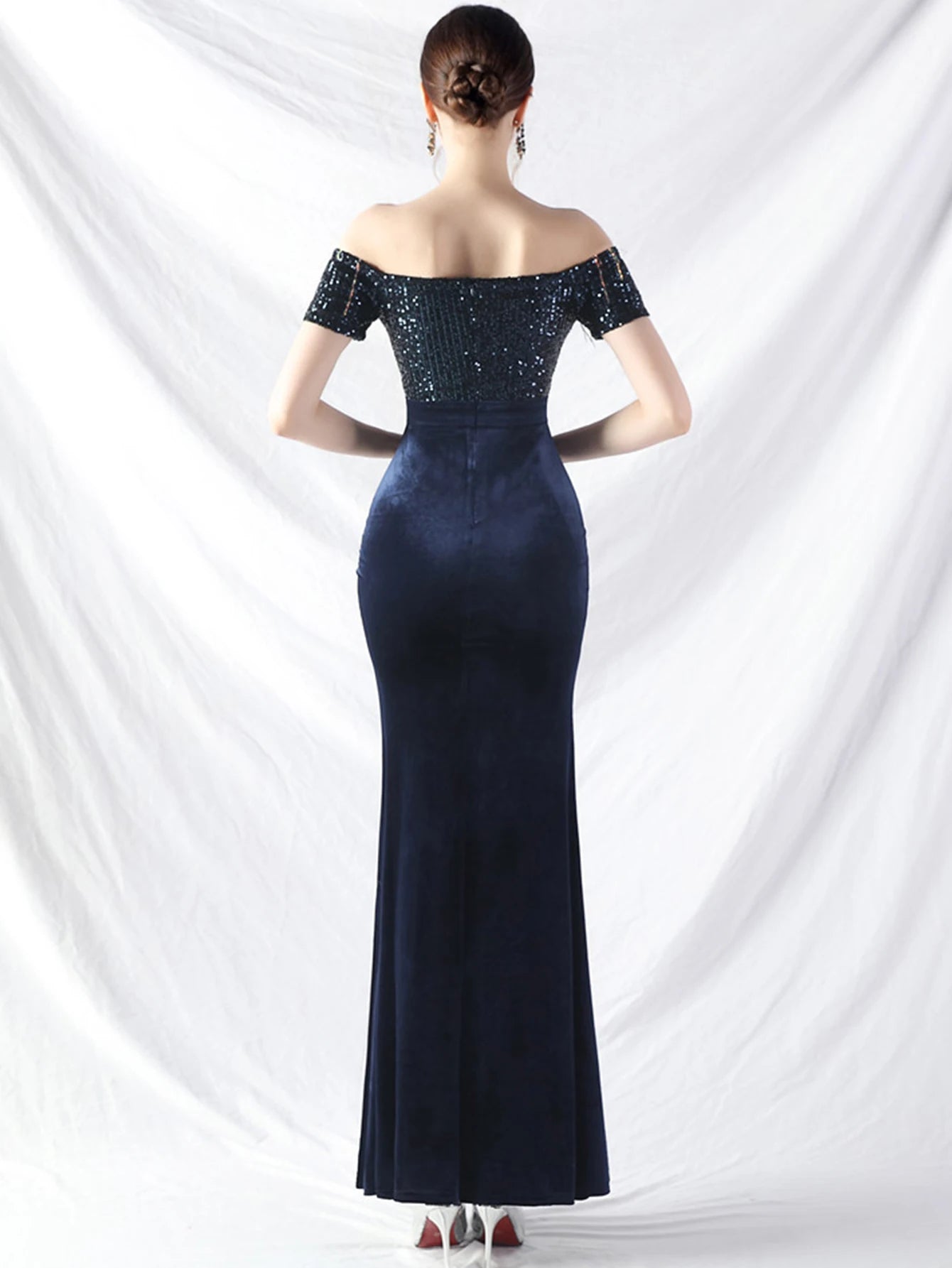 Elegant Dresses - Sexy elegant long wedding evening dresses for women luxury velvet birthday party dress woman maxi sequin summer dress vestidos