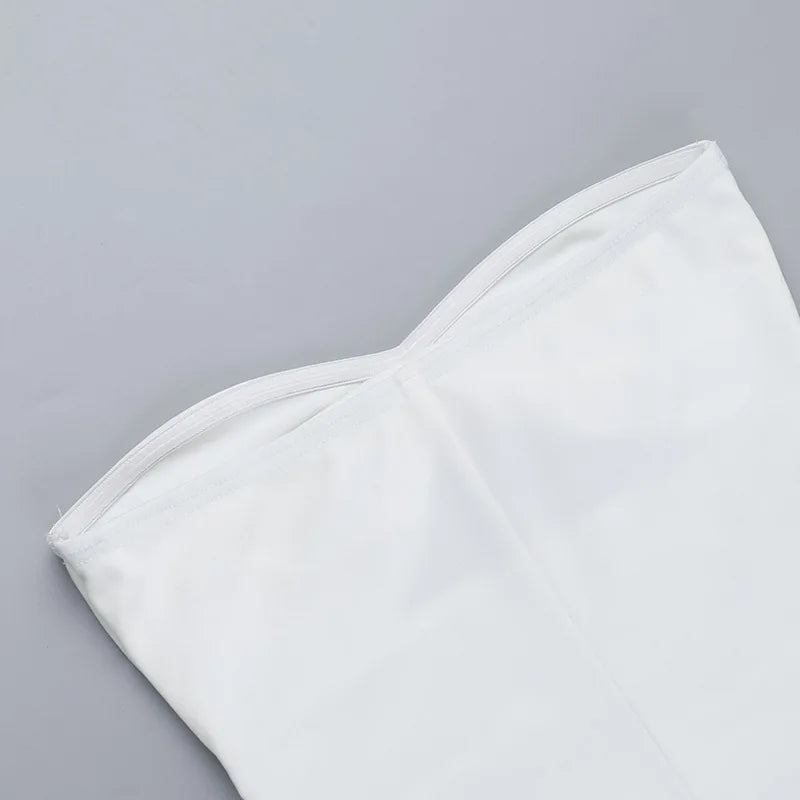 Vacation Dresses - Women's Beach Vacation Strapless Hollow Dress Solid Color Sleeveless Bodycon Maxi Dress Lady High Waist Splice 2025 New