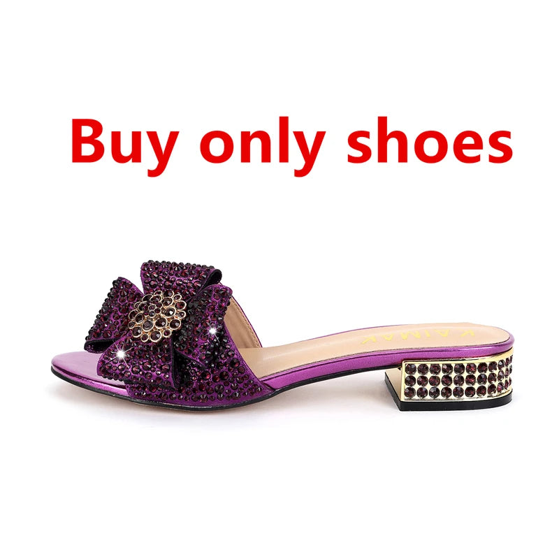 Shoes - New Ladies Rhinestone Clutch Flat Heel Diamond Evening Shoes and Bag suit Rhinestone Flat plus size Stone Slippers Size 34-44