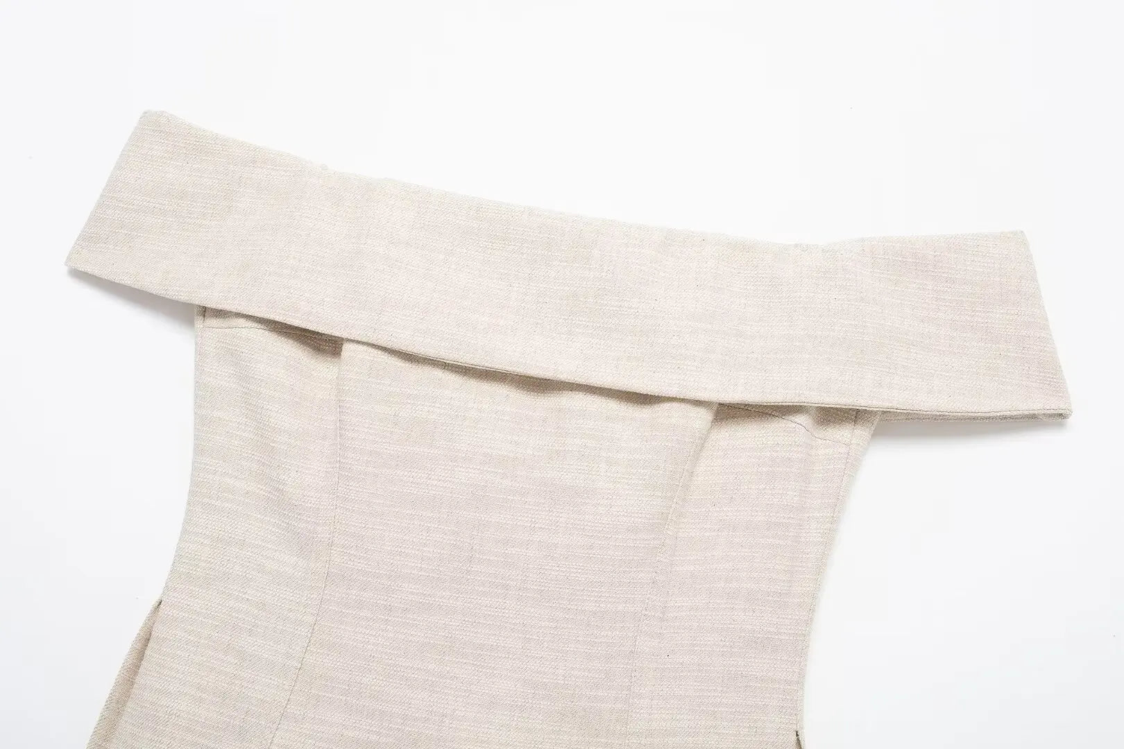 Pants Sets - Women Elegant Solid Slim Back Zipper Side Slit Crop Design Slash Neck Top+High-Waisted Zip-up Loose Long Pant 2 Piece Set