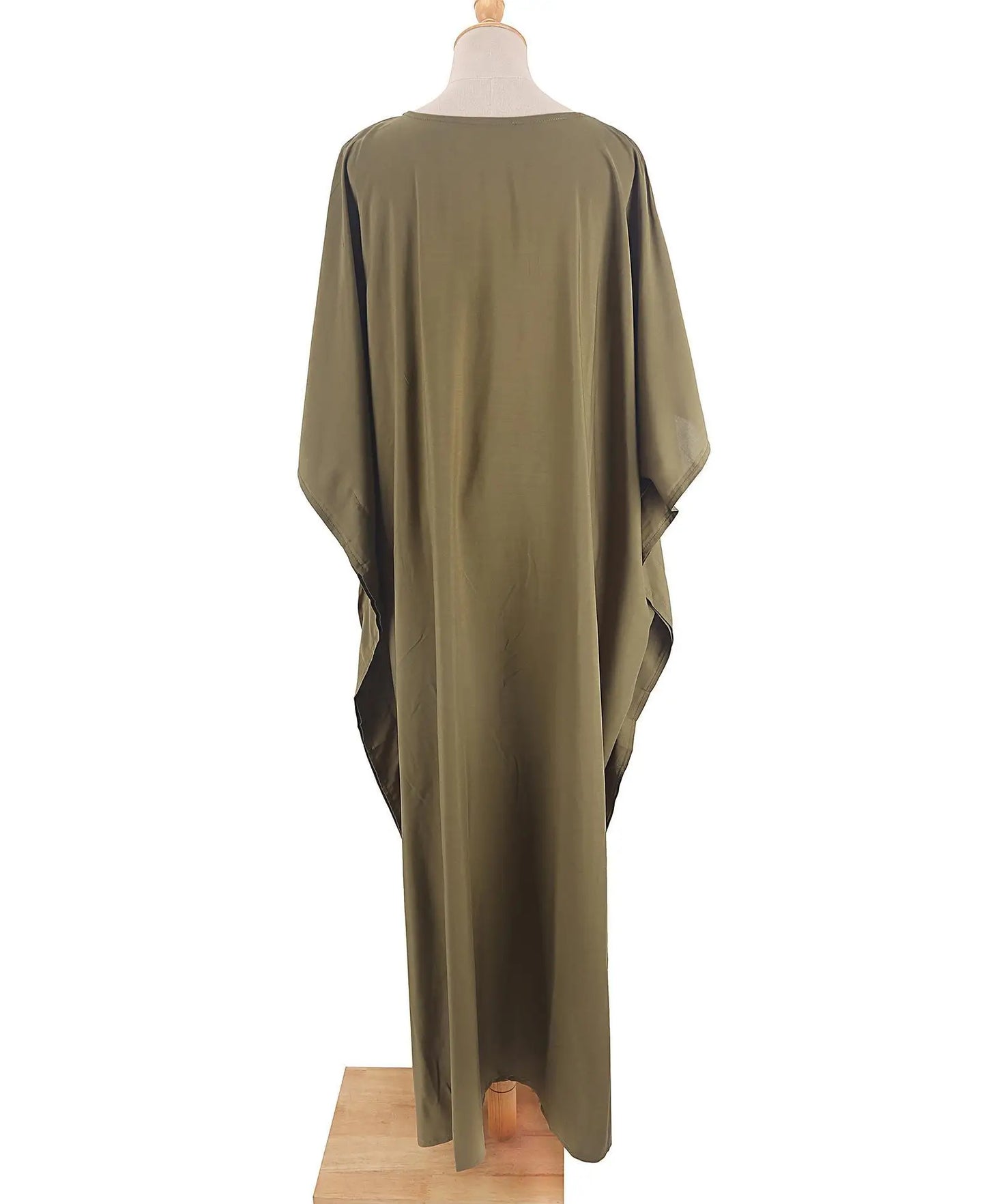 Kaftans - Women's Clothing Swimwears Solid Color Cover Up V Neck Batwing Sleeve Plus Size Beach Kaftan Dresses