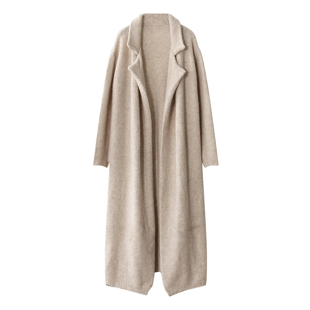 Knitwear - TWOTWINSTYLE Three Piece Set For Women Lapel Long Sleeve Coat High Neck Vest High Waist Patchwork Appliques Skirt Sets Female