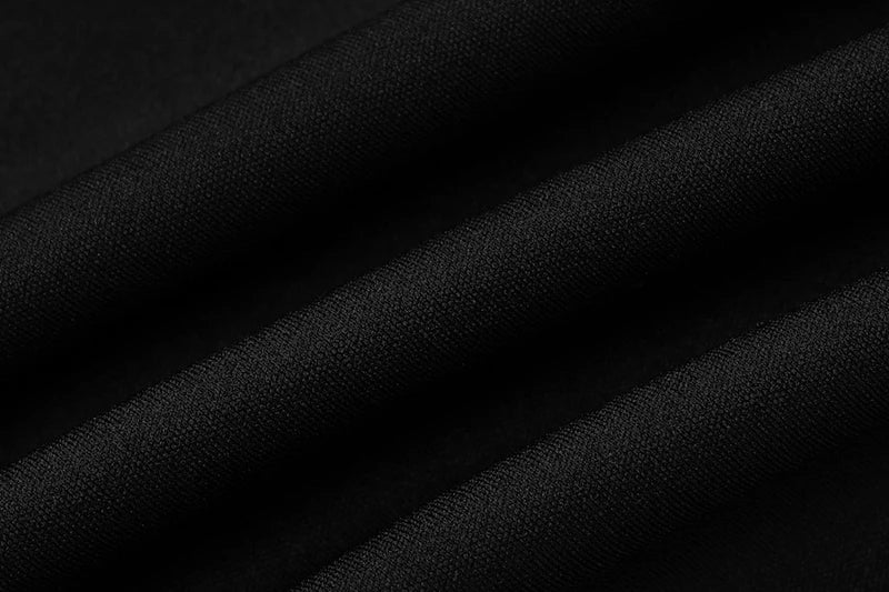 Mini Dresses - Sexy Half High Collar Half Sleeve Patchwork Mini Dress Women Slim Elegant High Waist Dress Streetwear Female Clothes