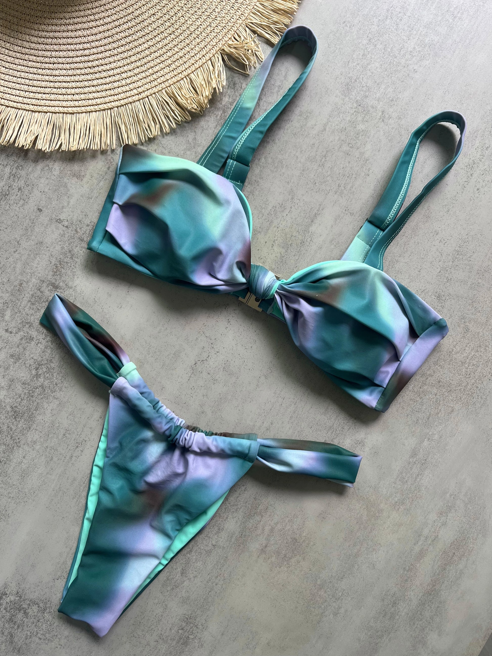 Swimwear - Sexy Tie Dye Printed High Cut Bikini Women Swimwear Female Swimsuit Two-pieces Bikini set Padded Bather Bathing Suit Swim