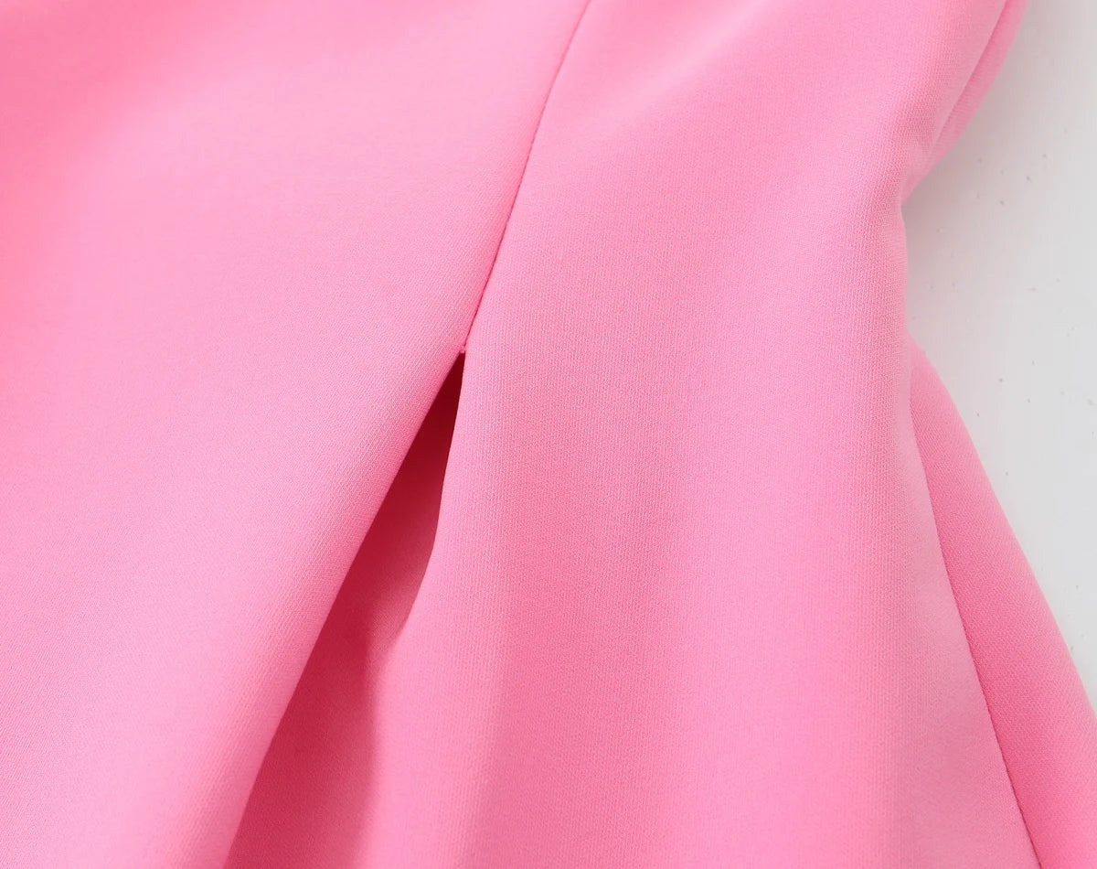 Casual Dresses - Sweet Romantic Chic Women Dress Solid Pink Pleated Sleeveless Mini Vestidos New Fashion 2025 Summer Vacation Date Dress