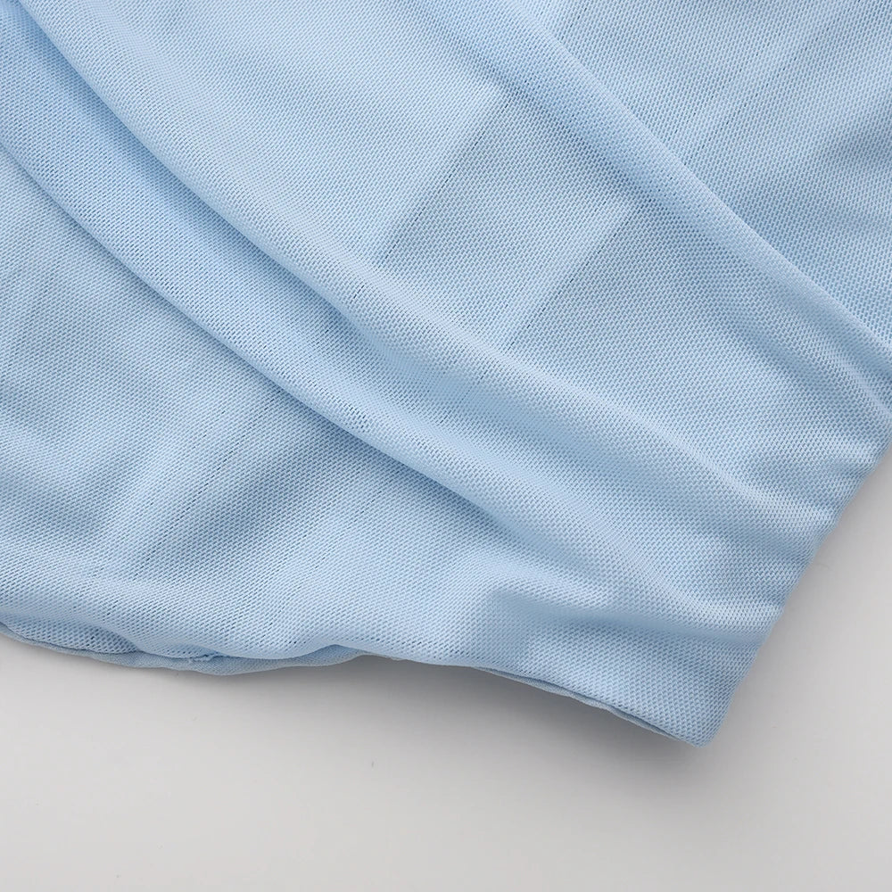 Elegant Matching Sets - Elegant Maxi Wedding Guest Dress Set Sexy Strapless Blue Cropped Top Set Bodycon Holiday Party Dresses Women