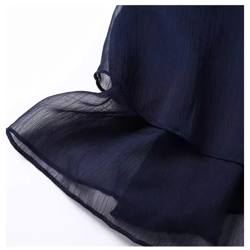 Camis - Mesh Camis Summer Off Shoulder Irregular Casual Hot Girls Camisoles Summer Solid Ruffles Sexy Vests Trendy Female Clothes Tops