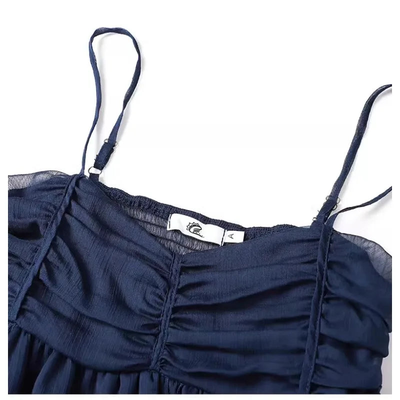 Camis - Mesh Camis Summer Off Shoulder Irregular Casual Hot Girls Camisoles Summer Solid Ruffles Sexy Vests Trendy Female Clothes Tops