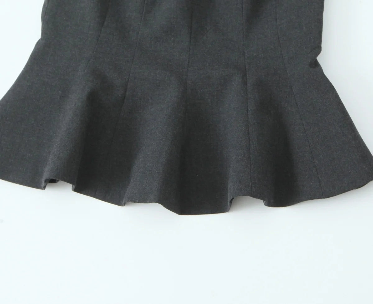 Peplum Tops - Women's New Fashion Simple Stacked Decorative Slim Fit 3-Color Top Female Elegant Round Neck Sleeveless Ruffle Zipper Top