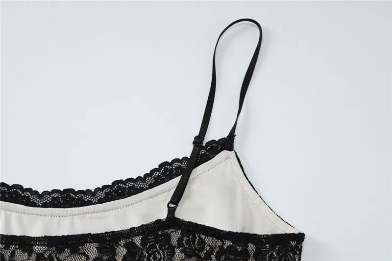 Elegant Dresses - Black Lace Sexy Maxi Dress For Women Slipdress Spaghetti Strap Sleeveless Backless High Waist Bodycon Club Long Dress