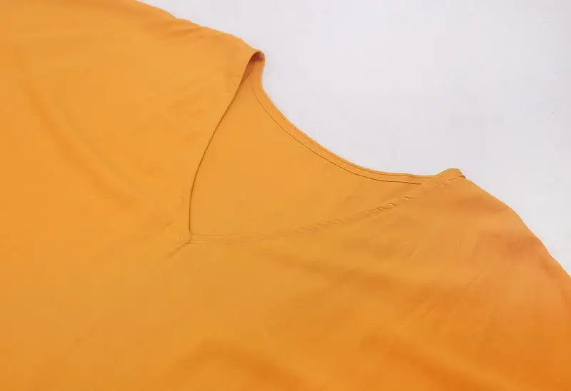 Kaftans - Women's Clothing Swimwears Solid Color Cover Up V Neck Batwing Sleeve Plus Size Beach Kaftan Dresses