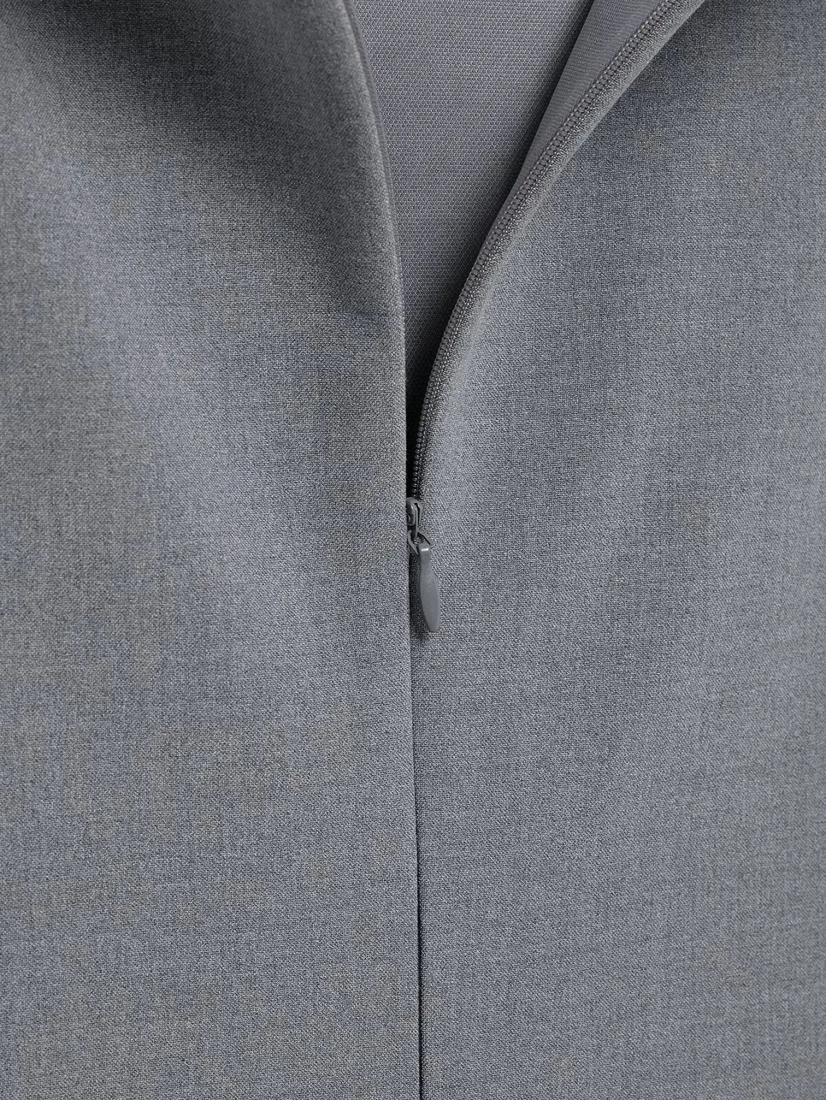 Business Casual Dresses - Women's High Street Sexy Dress Grey O-Neck Sleeveless Patchwork Decorate Zipper Female Summer Fashion Mini Dresses