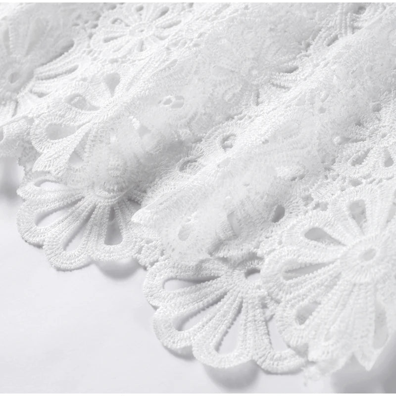 Matching Sets - Elegant See Through Crochet Top Women Set Hallow Out Flare Long Sleeve Top Slim Empire Hip Package Skirts 2025 Summer Lady Set