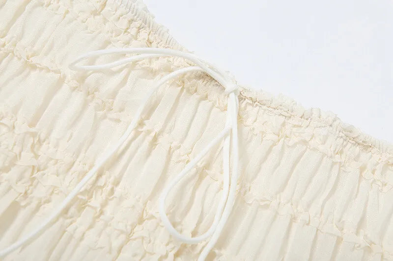 Matching Sets - Chiffon Lace Sexy Skirt Two Piece Sets Women Halter Crop Tops And Maxi Skirt Ladies Fashion Woman Long Dress Set