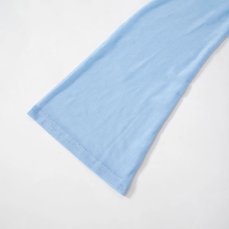 Mesh Tops - Solid Color Long-Sleeve One-Shoulder Sexy Mesh Top See Through Shrunk Pleated Sexy Women T Shirt Casaul Wear Autumn