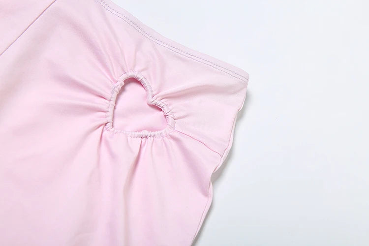 Matching Sets - Spring Release Junior Ankle-Length High Street Pants Suit K25S63797 Girl Solid Slim Love Hollow Pattern Pants Suit