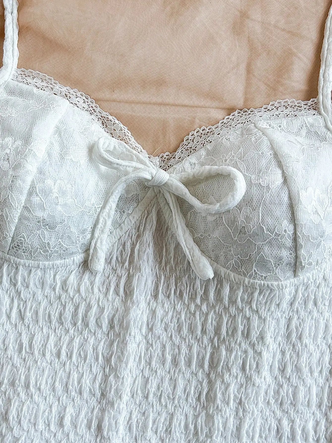 Rompers - Pure Wind Skinny-looking Onesie Strap Package Hip Vacation Premium Sense Backless Net Infrared Wear With Lace Edge