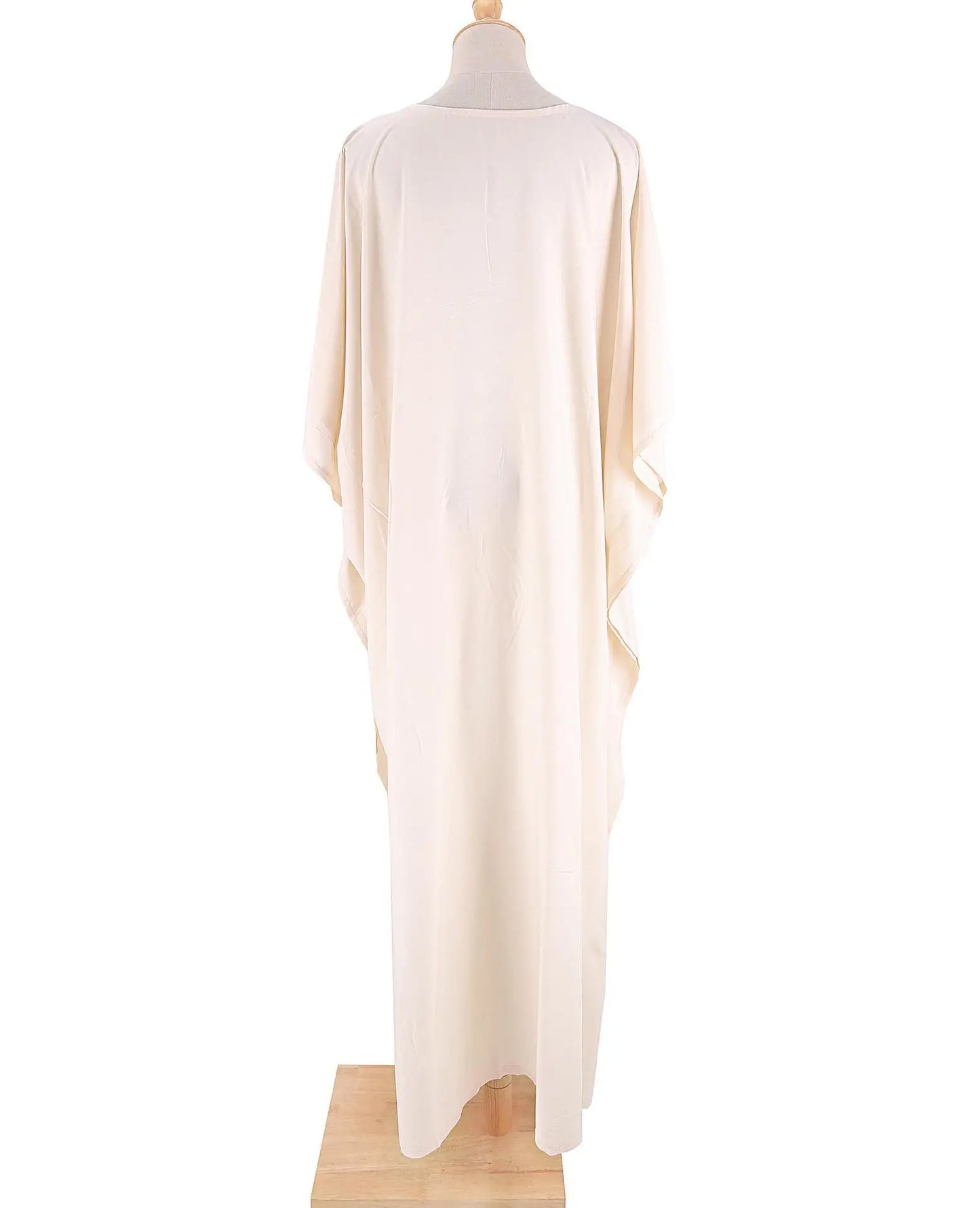 Kaftans - Women's Clothing Swimwears Solid Color Cover Up V Neck Batwing Sleeve Plus Size Beach Kaftan Dresses