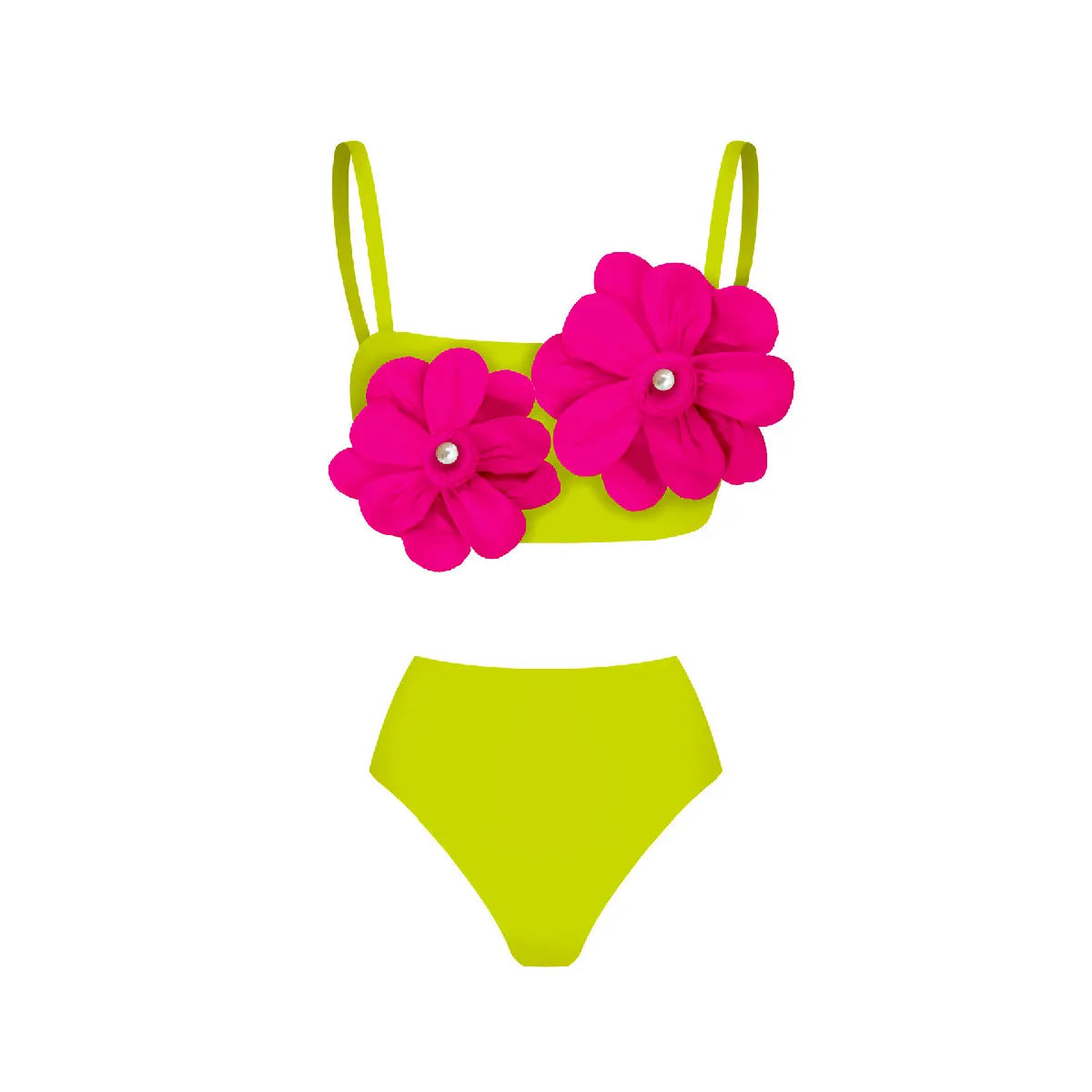 Swimwear - New 2Pcs Flower Swimsuit With Cover Up Women Sexy Swimwear One Shoulder Bikini Female Biquini Push Up Bodysuit Beachwear