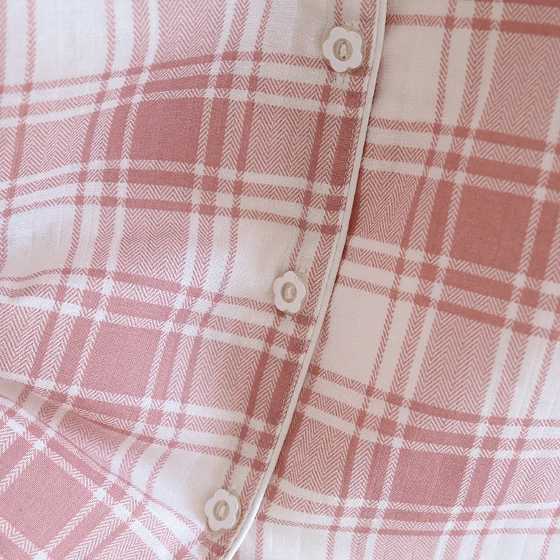 Pajamas - 100% Cotton Women's pajamas Summer Pajama Set Loose-fit Short Sleeve Shorts Trousers Three-piece Thin Homewear