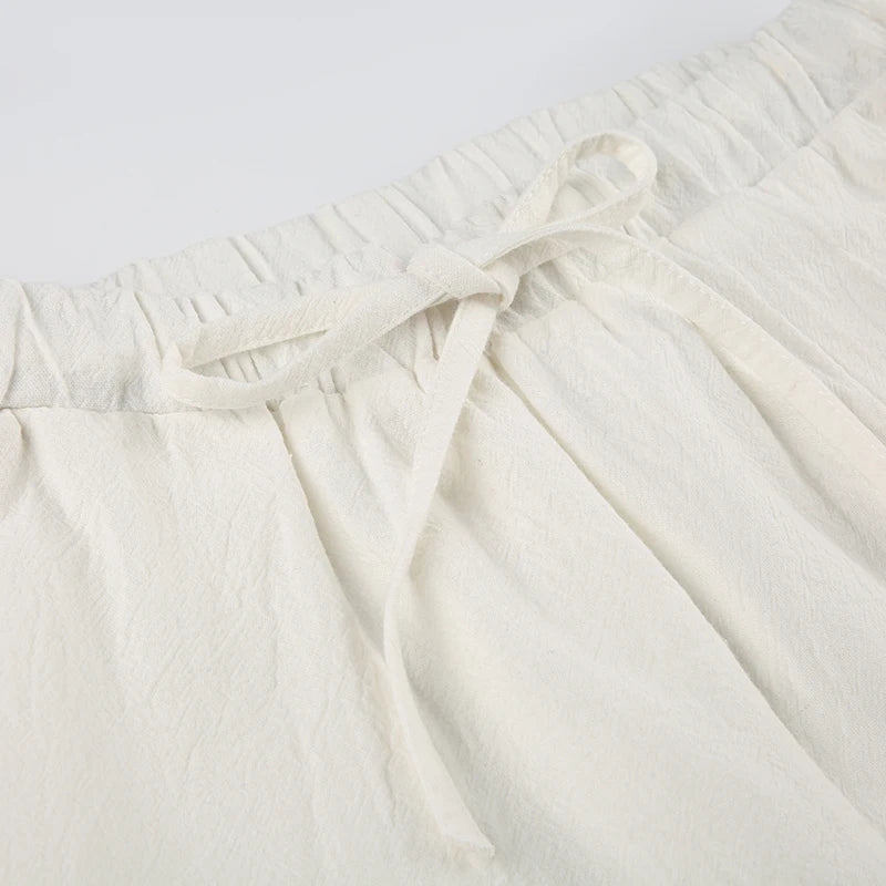 Pants - Sweetown Solid Loose Casual Boho Straight Leg Pants For Women Simple Lazy Comfortable Summer Vacation Trousers