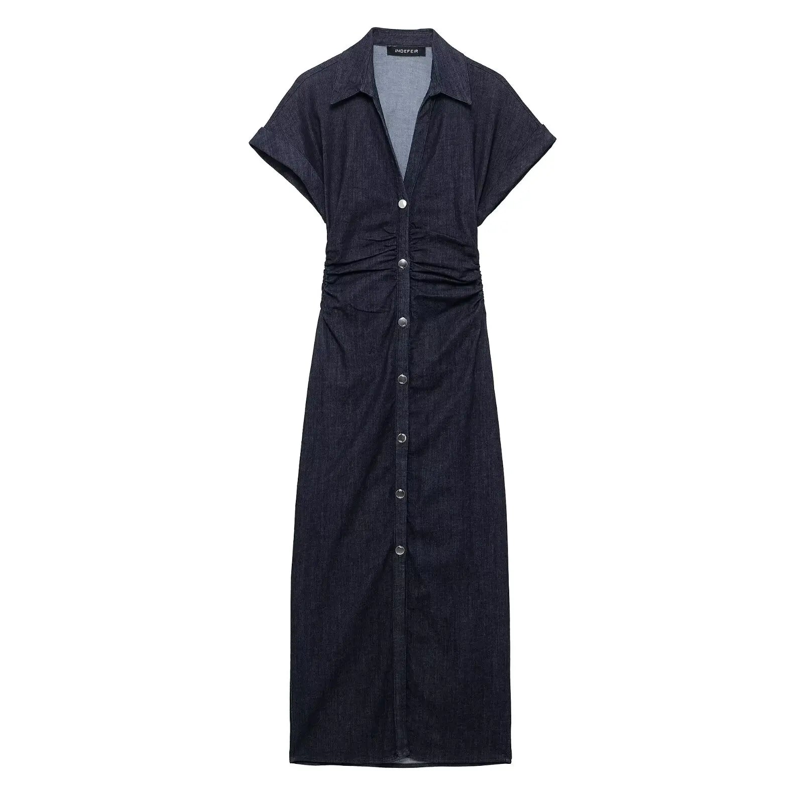 Buttoned Dresses - 2025 Spring Sleeveless Denim Midi Dress Women Button Long Dress Woman Dresses for Women Streetwear Basic Casual Dress