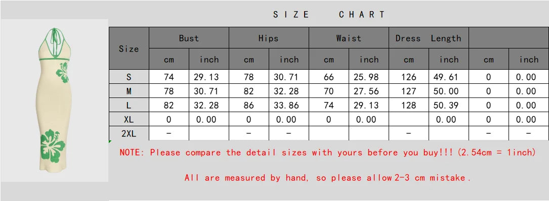 Vacation Dresses - 2024 Summer New Knitted Halterneck with Suspenders V-neck Sexy Backless Fashion Flower Print Slim Dress