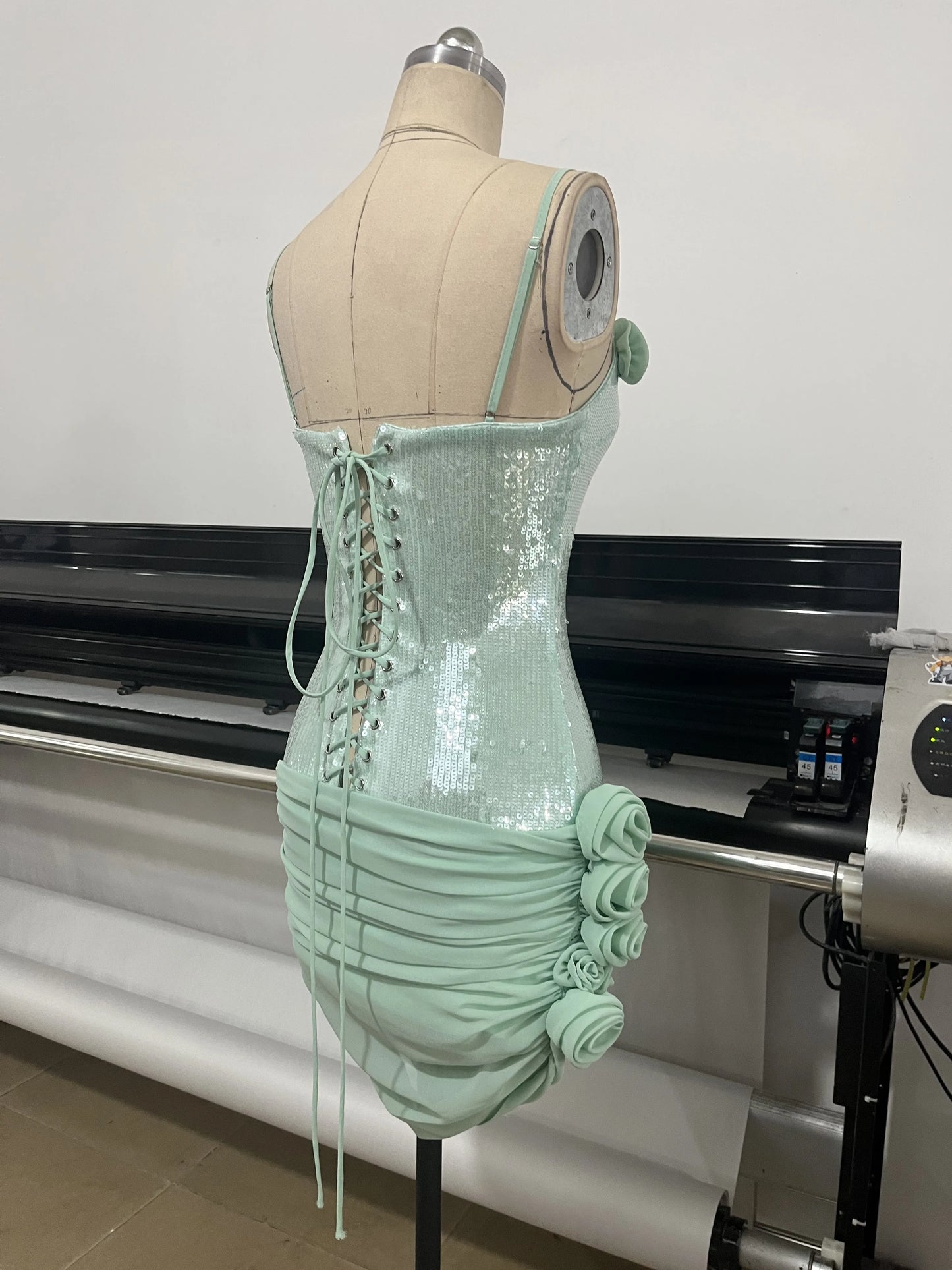Elegant Dresses - Sexy Spaghetti Strap Backless Prom Dresses for Women Luxury 2025 Summer Sequins Flower Lace-up Pleated Mini Dress Elegant Gowns