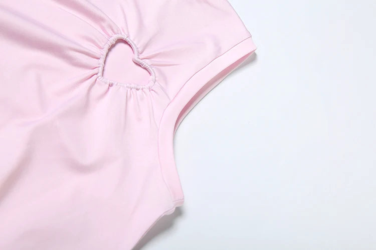 Matching Sets - Spring Release Junior Ankle-Length High Street Pants Suit K25S63797 Girl Solid Slim Love Hollow Pattern Pants Suit