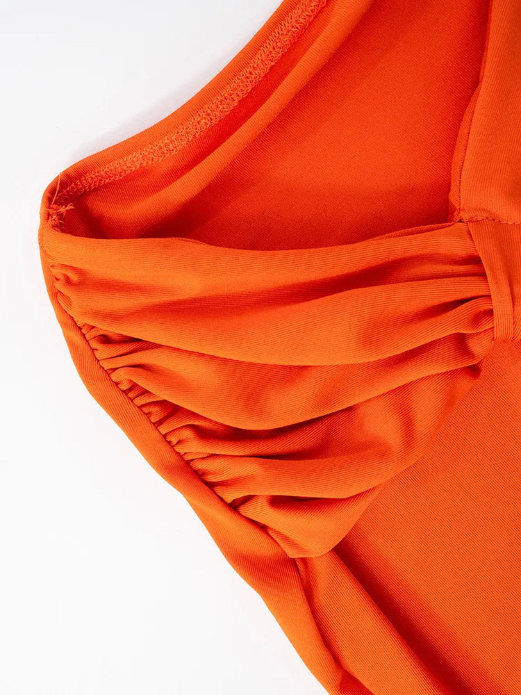 Elegant Dresses - Sexy Sleeveless Hollow Out Irregular Side Ribbon Pleated Long Dress For Women High Waist Elegant Sexy Club Party Dress