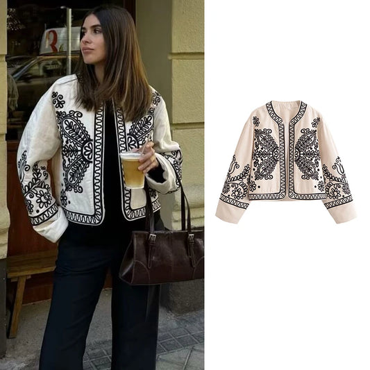 Jackets - Autumn New Jackets Women's 2024 New Chic Embroidery Elegant Young Women's Jacket Coat Fashion Street Joker Holiday Jacket