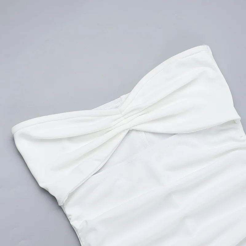 Vacation Dresses - Women's Beach Vacation Strapless Hollow Dress Solid Color Sleeveless Bodycon Maxi Dress Lady High Waist Splice 2025 New