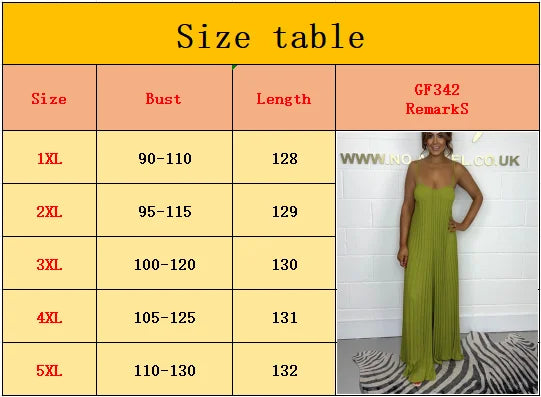 Jumpsuits - Plus-size women's jumpsuit full-body pressure pleated solid color sleeveless suspenders jumpsuit plus-size women's clothing