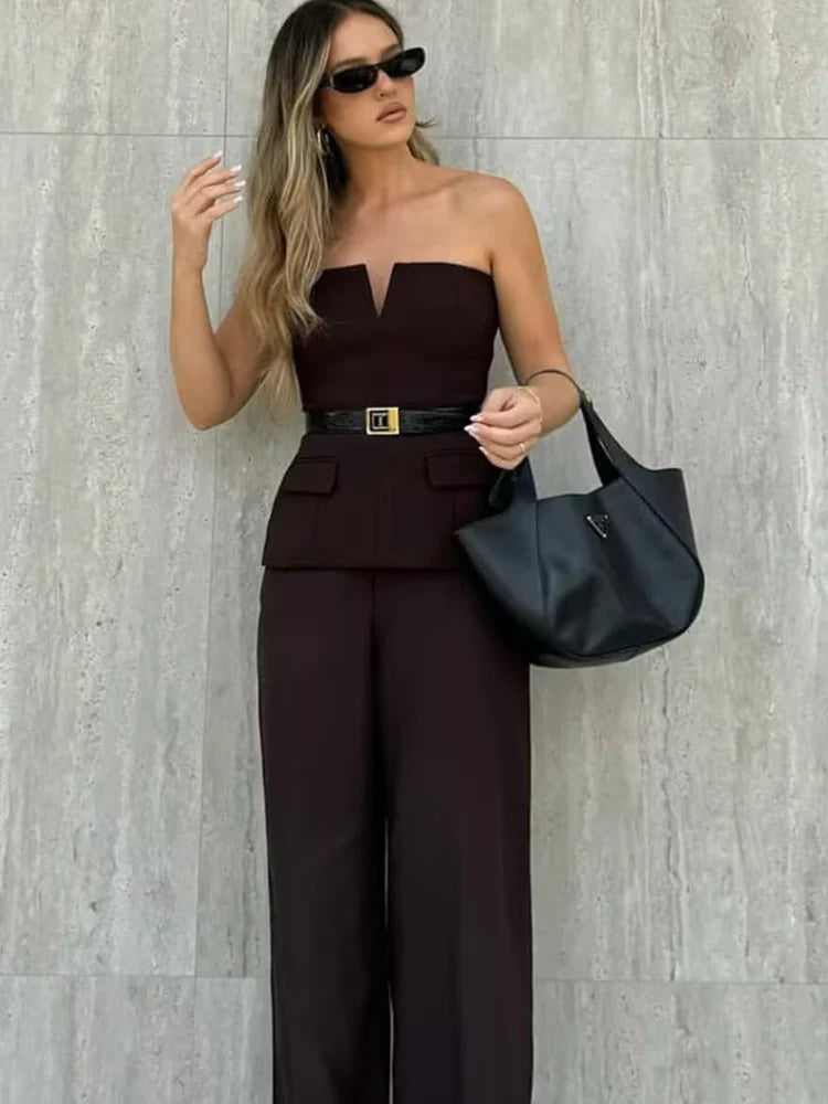 Strapless Tops - Spring Summer Women Strapless Crop 2025 Tops Basic Sleeveless Office Lady Tops Trend Street Classic Solid Tube Tops