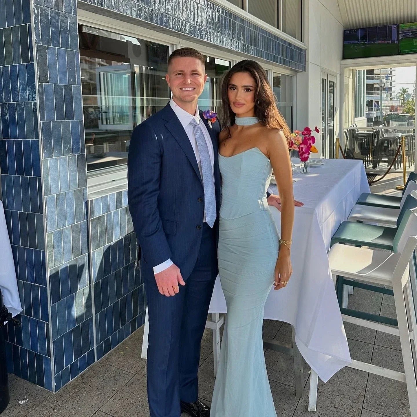 Elegant Matching Sets - Elegant Maxi Wedding Guest Dress Set Sexy Strapless Blue Cropped Top Set Bodycon Holiday Party Dresses Women