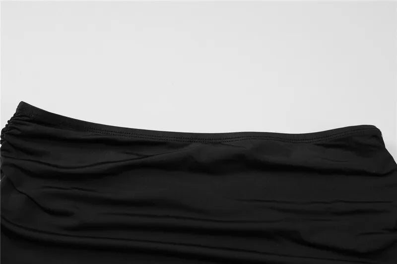 Party Dresses - Black Sexy Dress Sets Women Spaghetti Strap Bodysuit And Maxi Skirt Matching Sets Backless Slim Fit Long Skirt Set