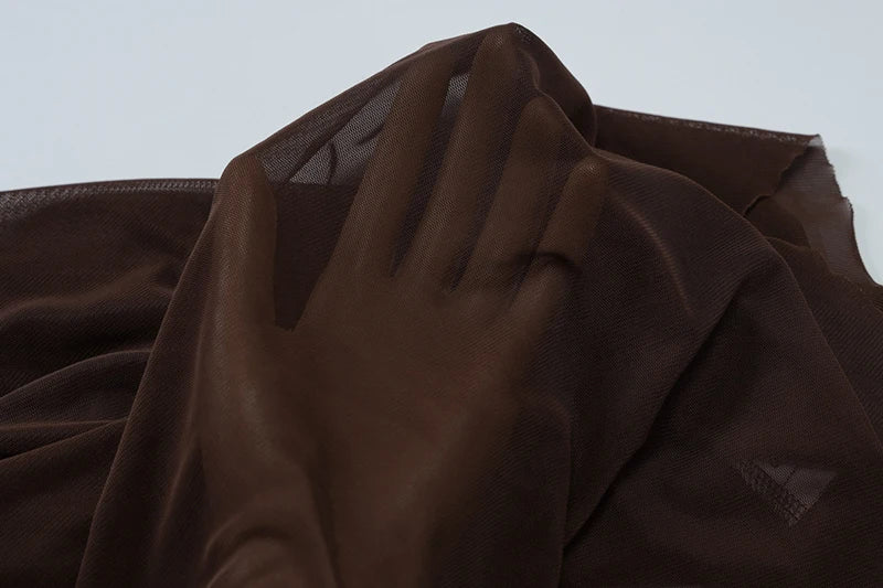 Elegant Dresses - Off-shoulder Strapless Sexy Maxi Dress For Women Borwn Sleeveless Backless High Waist Bodycon Club Long Dress Elegant