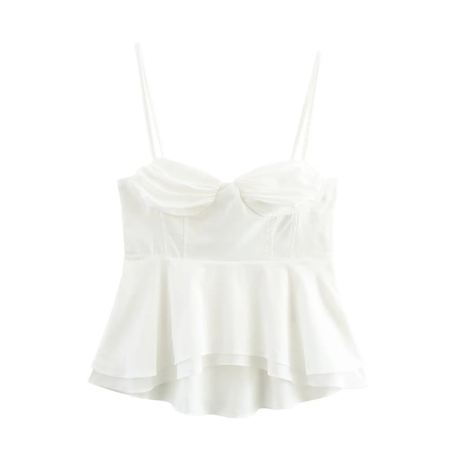Camis - Fashion Sweet Whit Camisole For Women's Sexy Sleeveless Ruffle Slim Bra Solid Color Streetwear Y2k Women's Tops Camisole