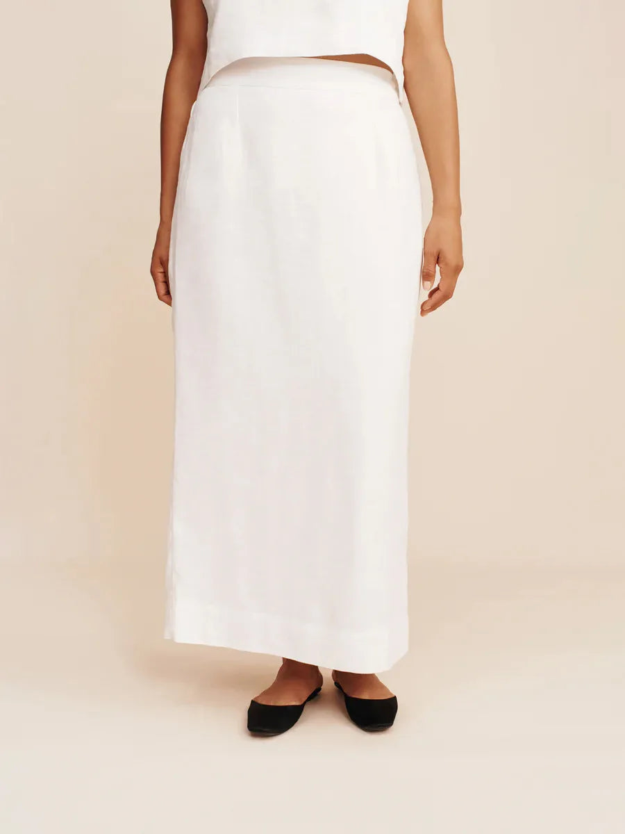 Skirts set - Cotton Linen Vest Half Skirt 2-Piece Set Women's Summer New INS Chic Short Vest Casual Set Split Long Skirt Suits