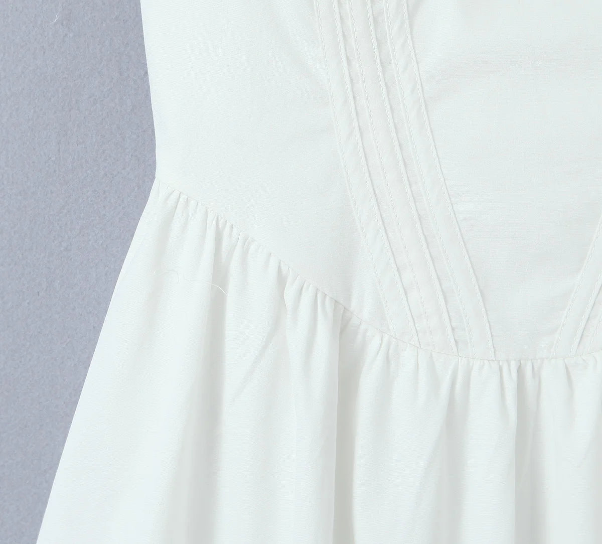 Midi Dresses - women's clothing French white waist slimming suspender dress female summer three-dimensional