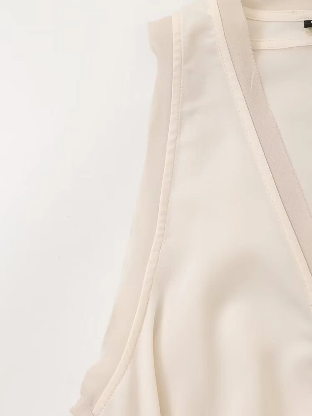 Midi Dresses - Women's V-neck Sleeveless Vest Dress Premium Temperament Slim Lapel Long Dress Sexy Semi-sheer Slit Lingerie Long Dresses