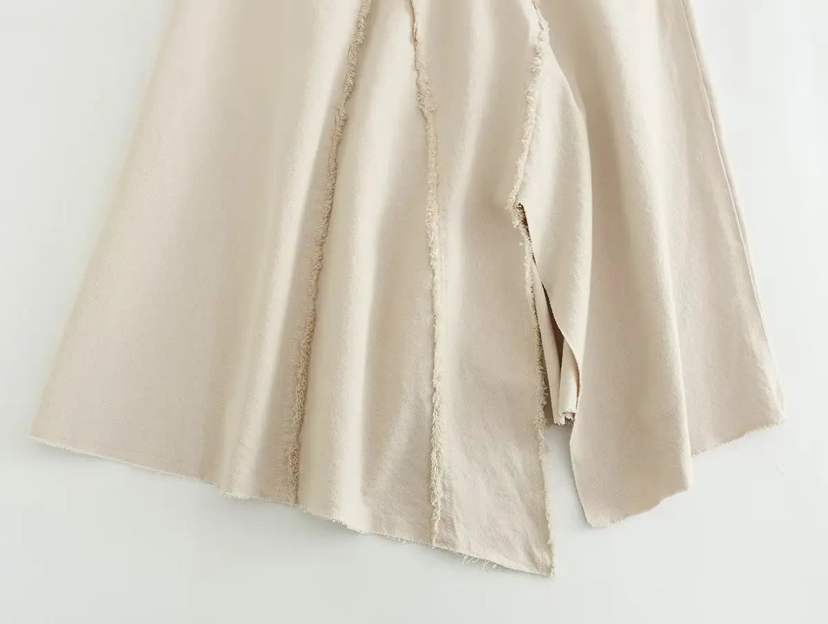 Matching Sets - Women Vintage Solid Suit Asymmetrical Strapless Slim Fit Vest+Zipper Flash Long Dress Women Casual Elegant Sets