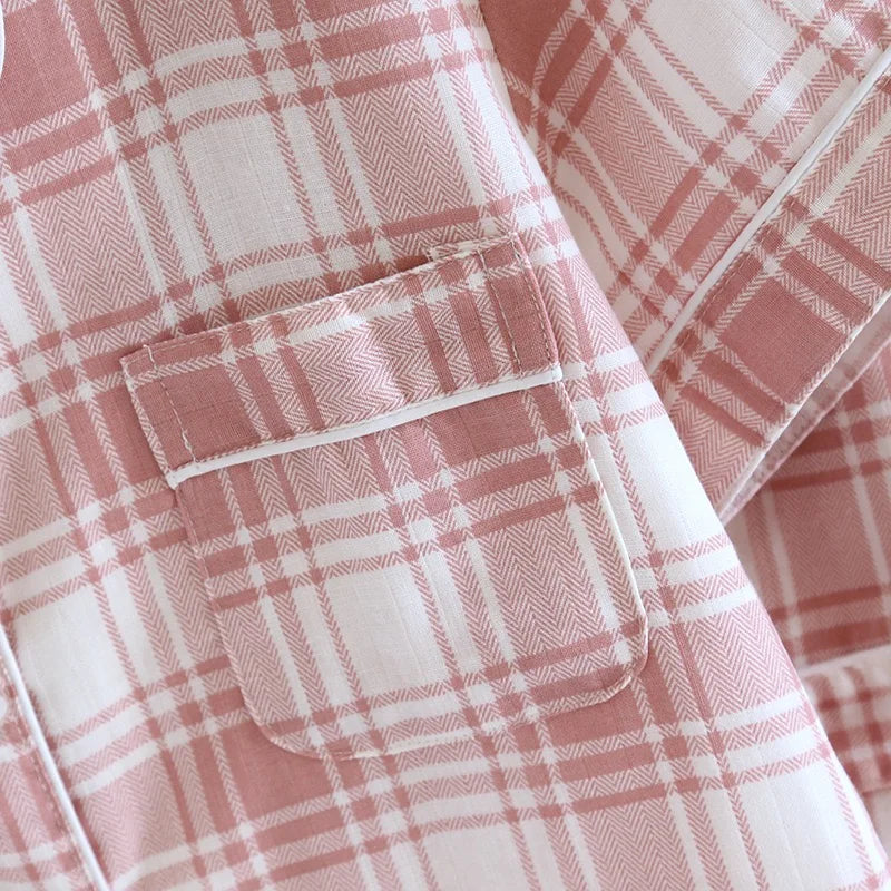 Pajamas - 100% Cotton Women's pajamas Summer Pajama Set Loose-fit Short Sleeve Shorts Trousers Three-piece Thin Homewear