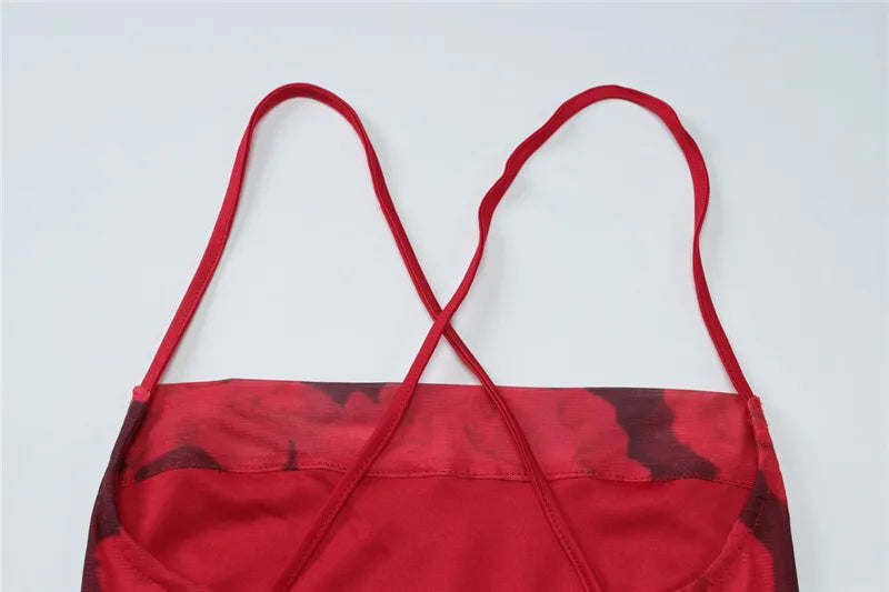 Elegant Dresses - Spaghetti Strap Print Sexy Maxi Dress For Women Gown Summer New Sleeveless Backless High Waist Club Long Dress Elegant