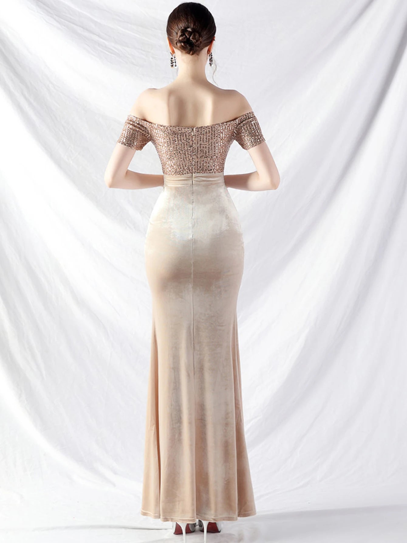 Elegant Dresses - Sexy elegant long wedding evening dresses for women luxury velvet birthday party dress woman maxi sequin summer dress vestidos